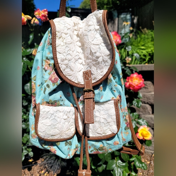 Handbags - Floral Lace Backpack